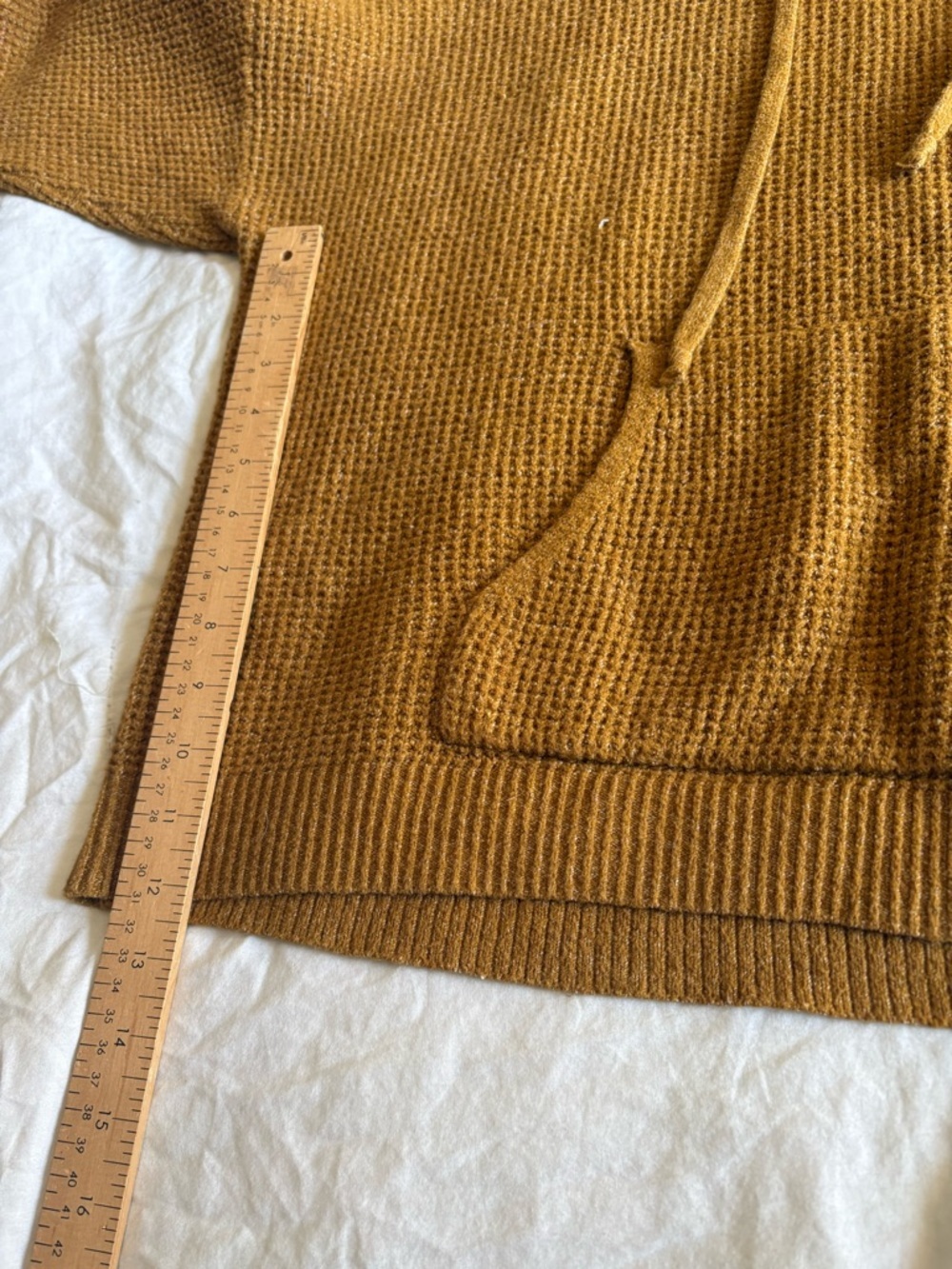 Aerie golden waffle hoodie pullover size large stretchy textured - Picture 6 of 9